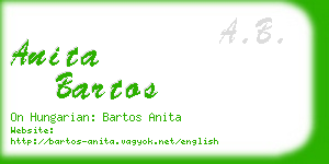 anita bartos business card